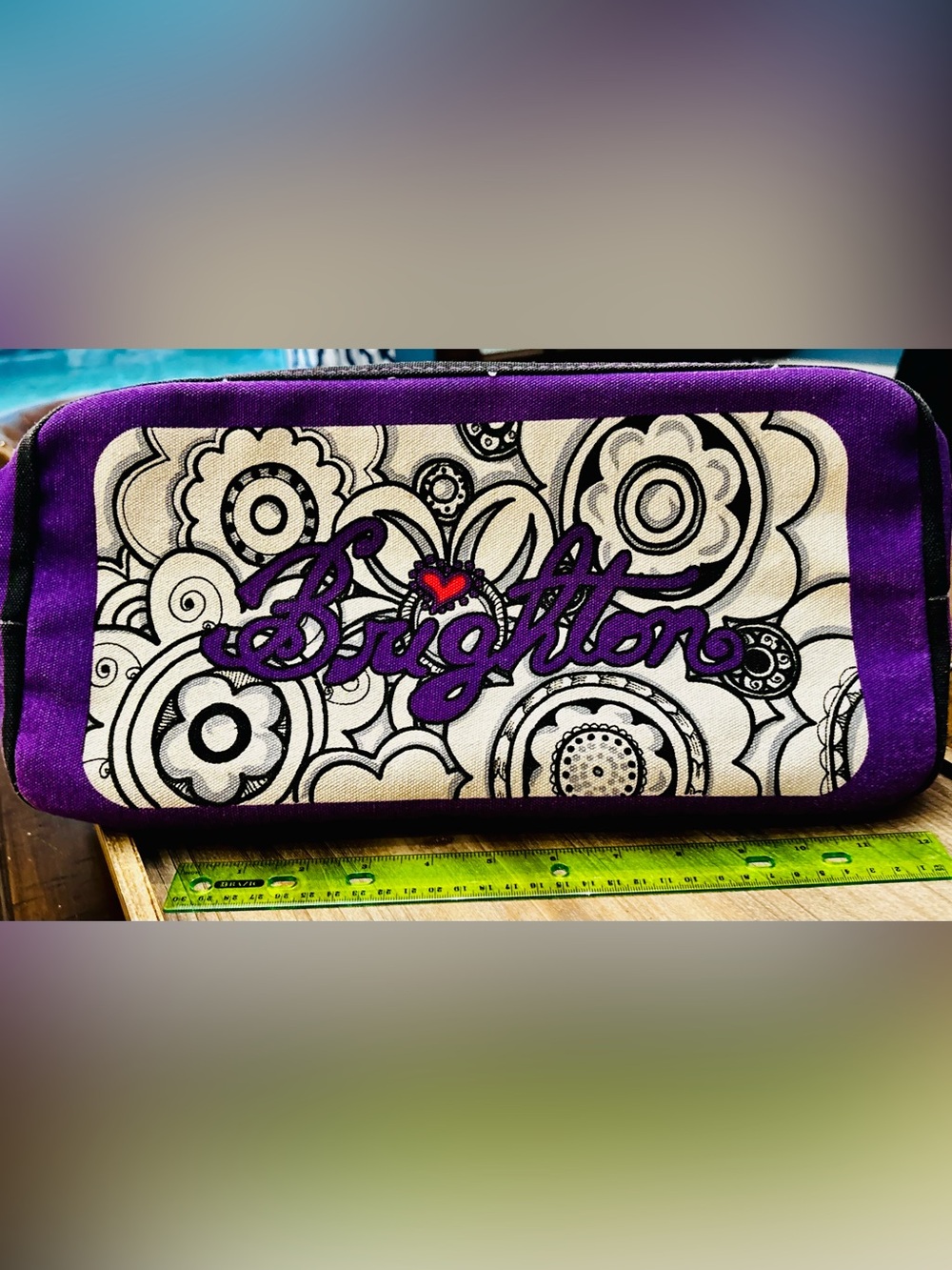 Brighton Canvas Love Groove Tote with Bold 'LOVE' and heart Graphics - Picture 7 of 7